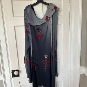 Silk Ombré Blue Evening Dress